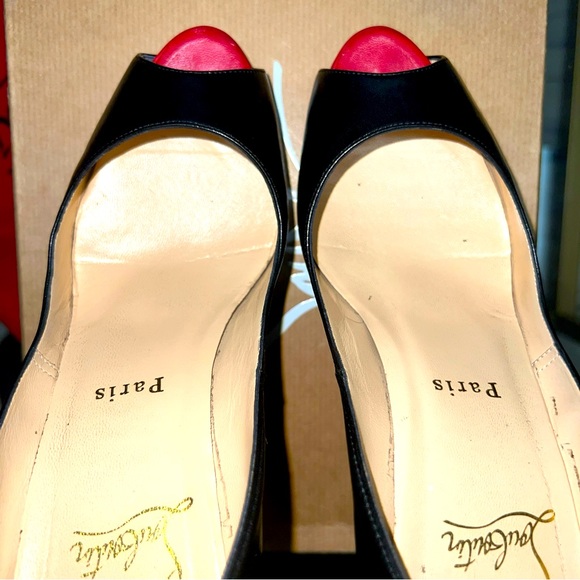 CHRISTIAN LOUBOUTIN Very Privé 120 Kid Patent Leather Pumps Black Sz 38 Preloved - Picture 10 of 16